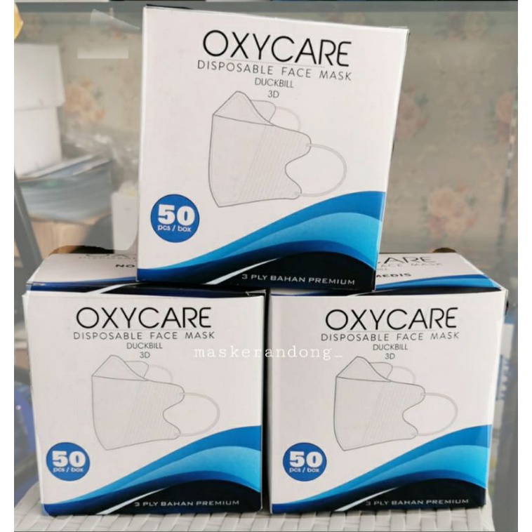 Masker Duckbill Oxycare Impor Isi 50 Pcs Putih