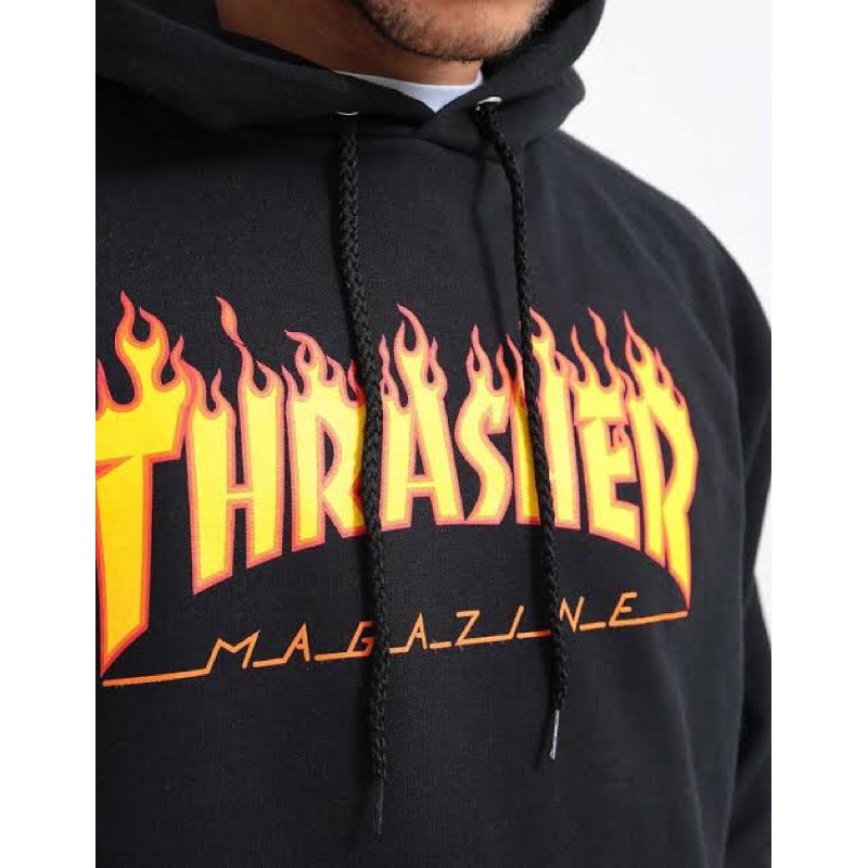 Thrasher Hoodie Long Black