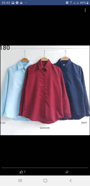 KEMEJA CEWEK POLOS/ATASAN POLOS WANITA/KEMEJA POLOS WANITA/ATASAN WANITA