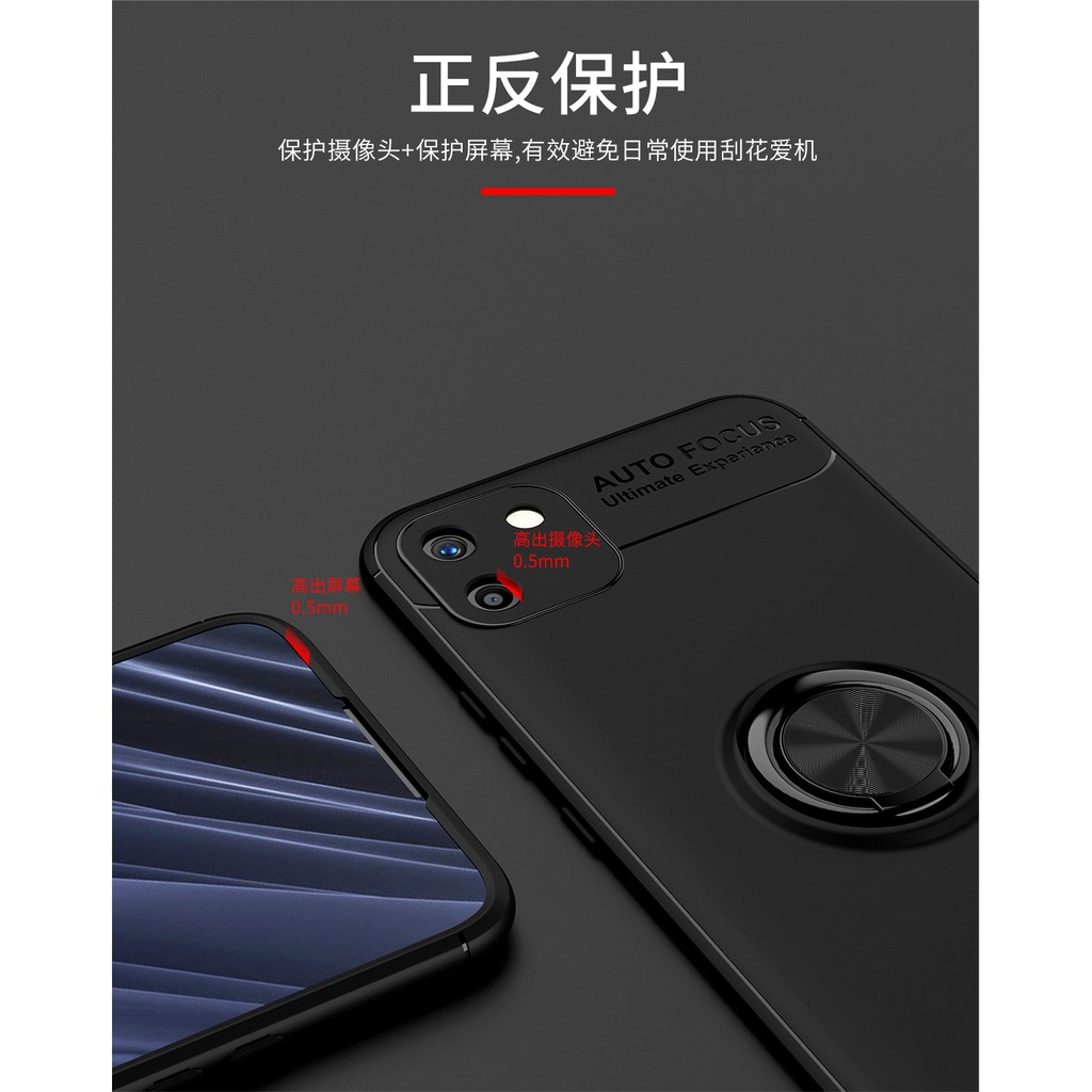 Autofocus Magnetic Ring Case for Oppo Realme C11 Invisible Case Auto Focus iRing - Hitam