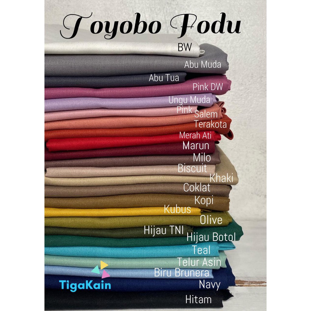 1 Meter Kain Katun Toyobo Fodu Original Import Silky