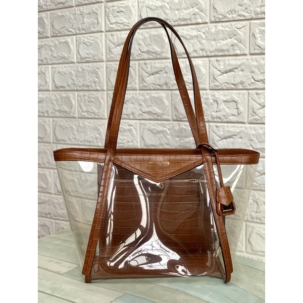 Michael Kors Whitney Clear Large Tote - Chesnut