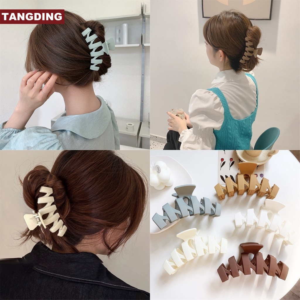 【COD Tangding】5 Colors Cute Cream Color Large Grabing Clip Sweet Girl Hairpin Head Plate Hair Accessories