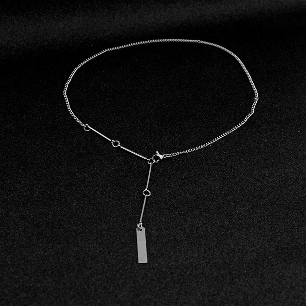 【COD Tangding】Choker Clavicle Chain Stainless Steel Cold Wind Short Necklace