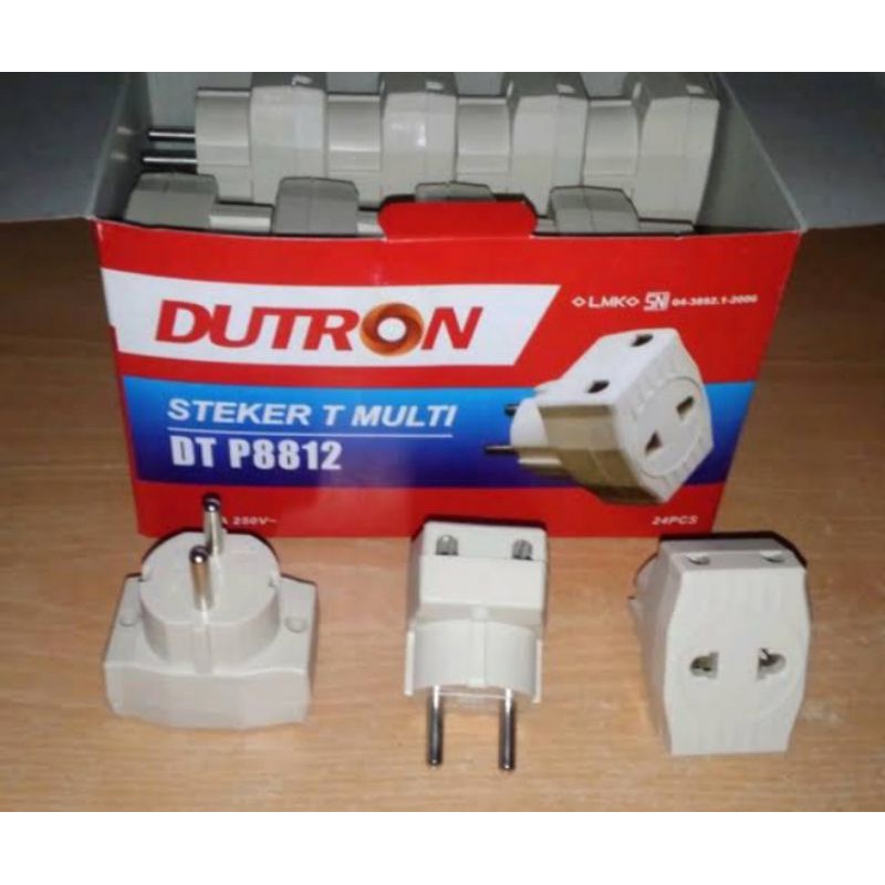 Steker T  cabang mini DUTRON / colokan cabang 3 mini