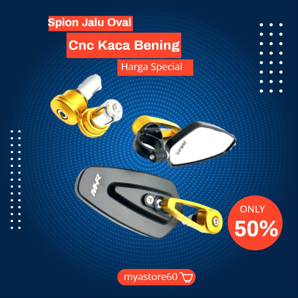 Spion Jalu Lipat Bar End Oval Cnc Universal  Spion Jalu Stang Cnc spion variasi aksesoris motor