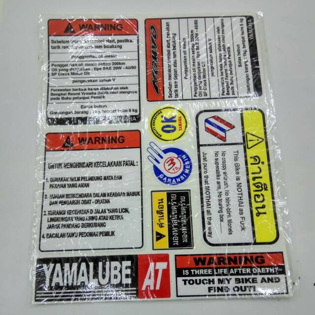 Stiker pelengkap body Nuvo Thailook