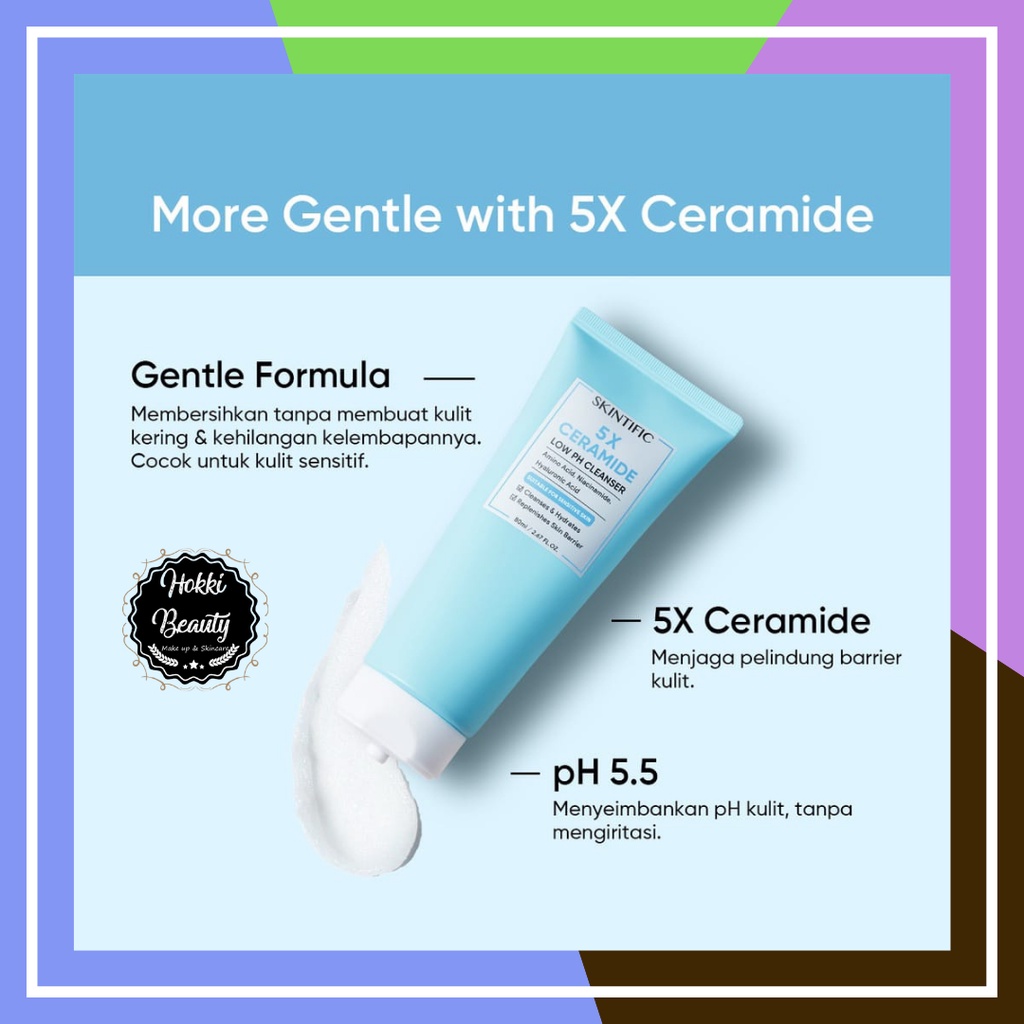 SKINTIFIC - 5X Ceramide Low pH Cleanser Facial Wash Gentle Cleanser For Sensitive Skin 80Ml