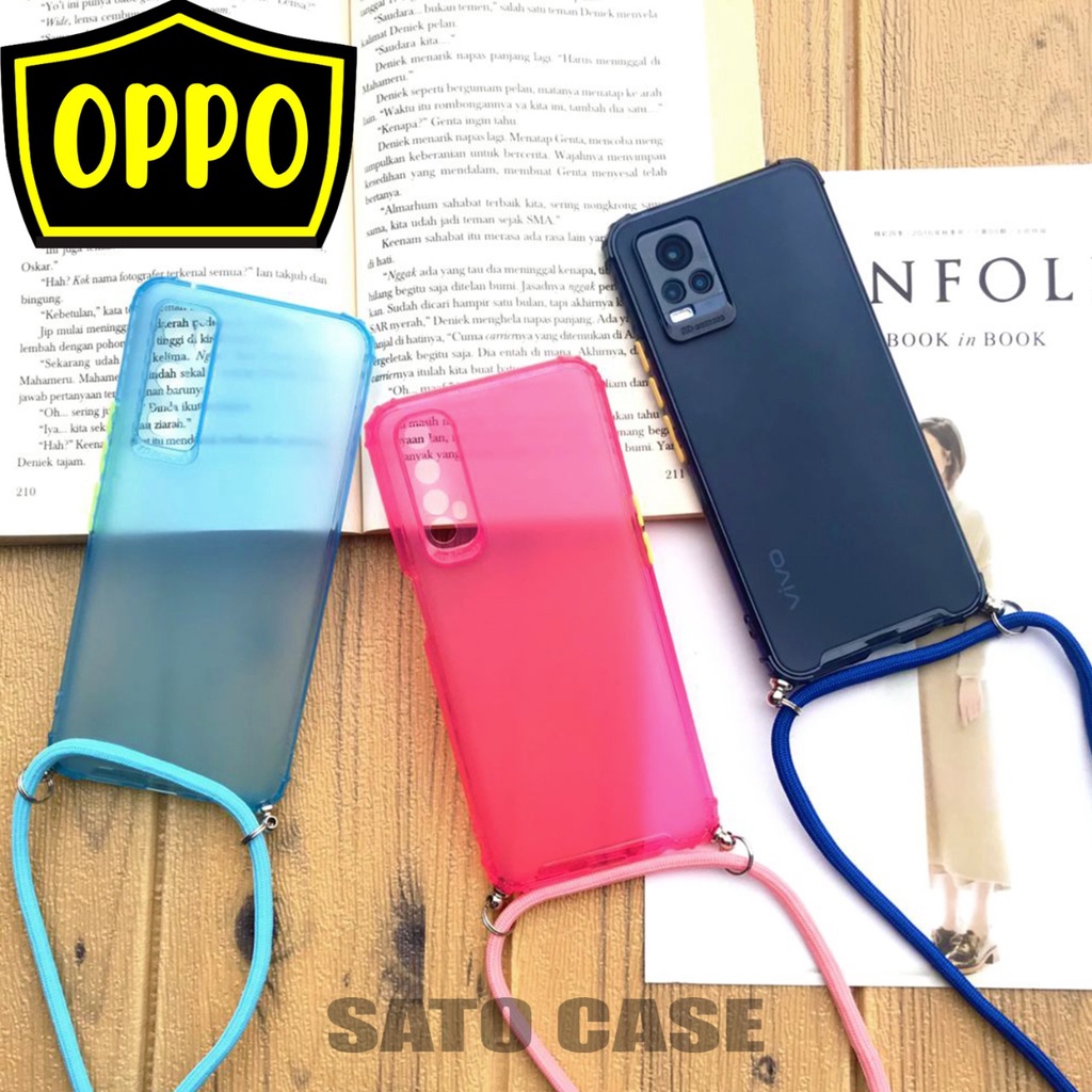 Lanyard Sling Case Jelly Oppo Reno 5F Reno 5 Reno 4F F11 Pro A16 A5 A9 A83