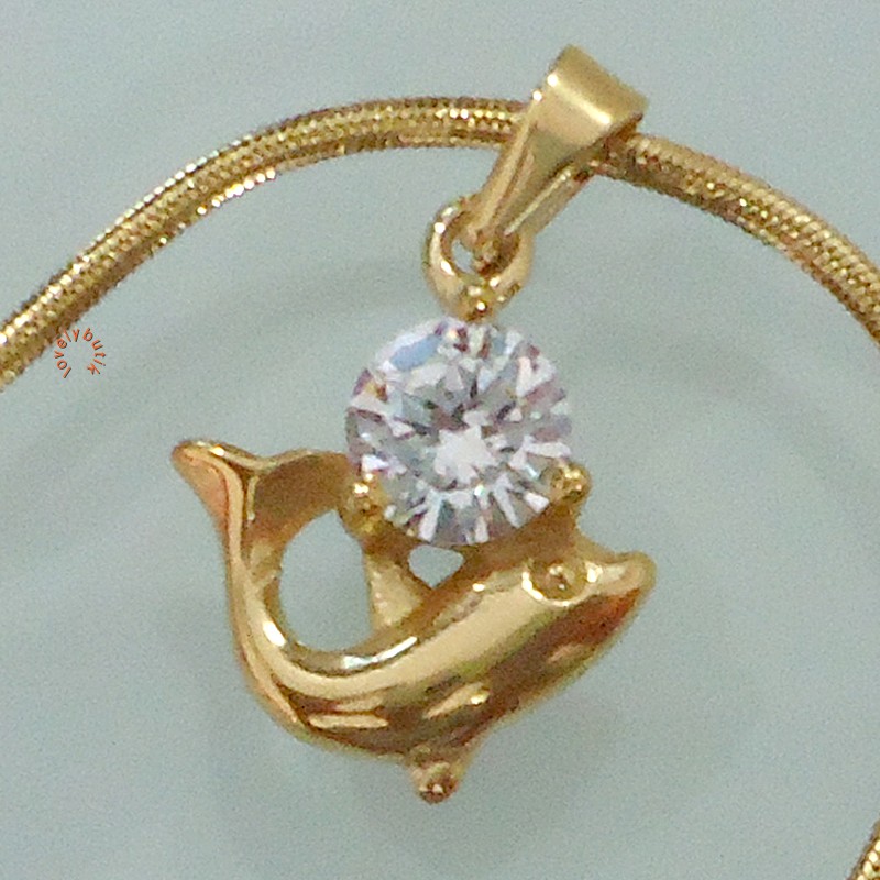 Lovely Dolphin Kalung Titanium Gold Wanita - GOLD