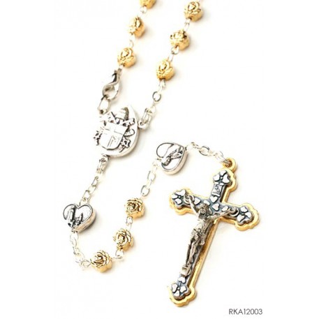 Rosario Metal Ukir Mawar Devosi Katolik