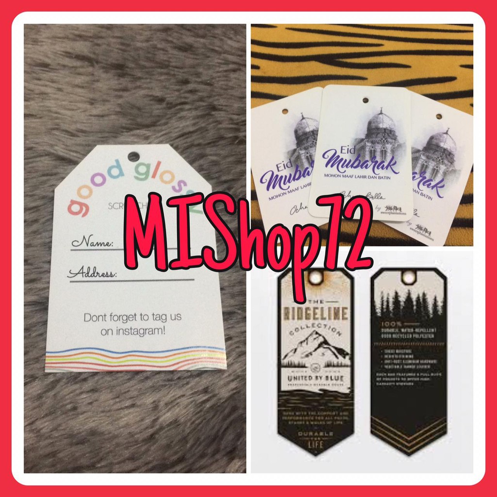 

HANGTAG CUSTOME - FREE DESIGN / UKURAN CUSTOME / LABEL BAJU / LABEL HAMPERS