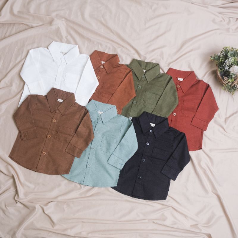 BASIC SHIRT - Promo 8.8 Kemeja Lengan Panjang Anak Nyaman Unisex