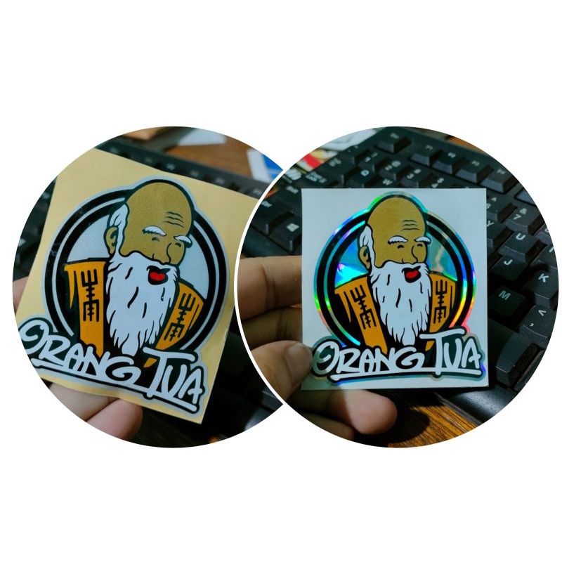 Sticker orang tua stiker motor,laptop cutting