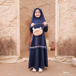 GAMIS ANAK DRESS MUSLIMAH KID HAPPY NAVY ARMANY MICHAN