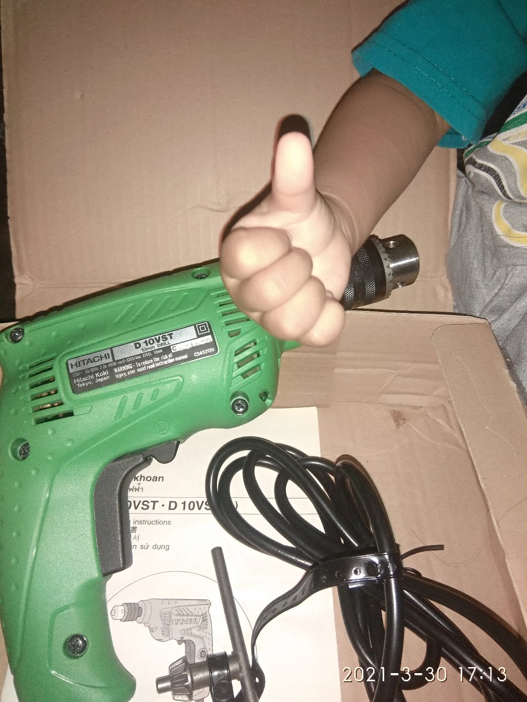 Mesin Bor 10mm Hitachi D 10vst - Bor Tangan 10mm Hitachi D10vst