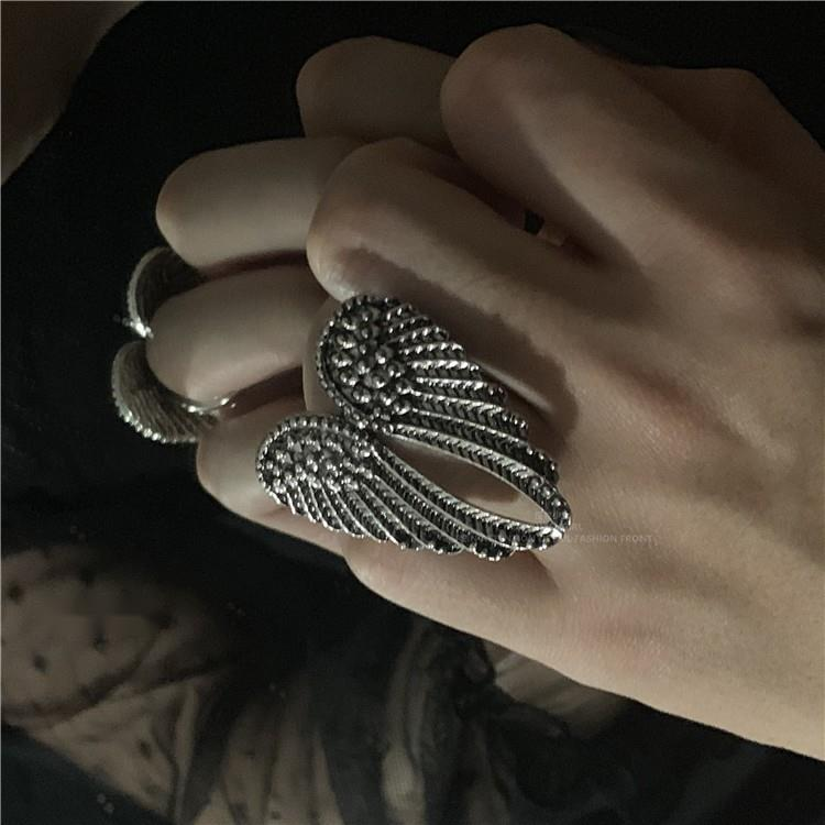 Angel Wing Ring Accessories Dark Retro Harajuku Hip Hop