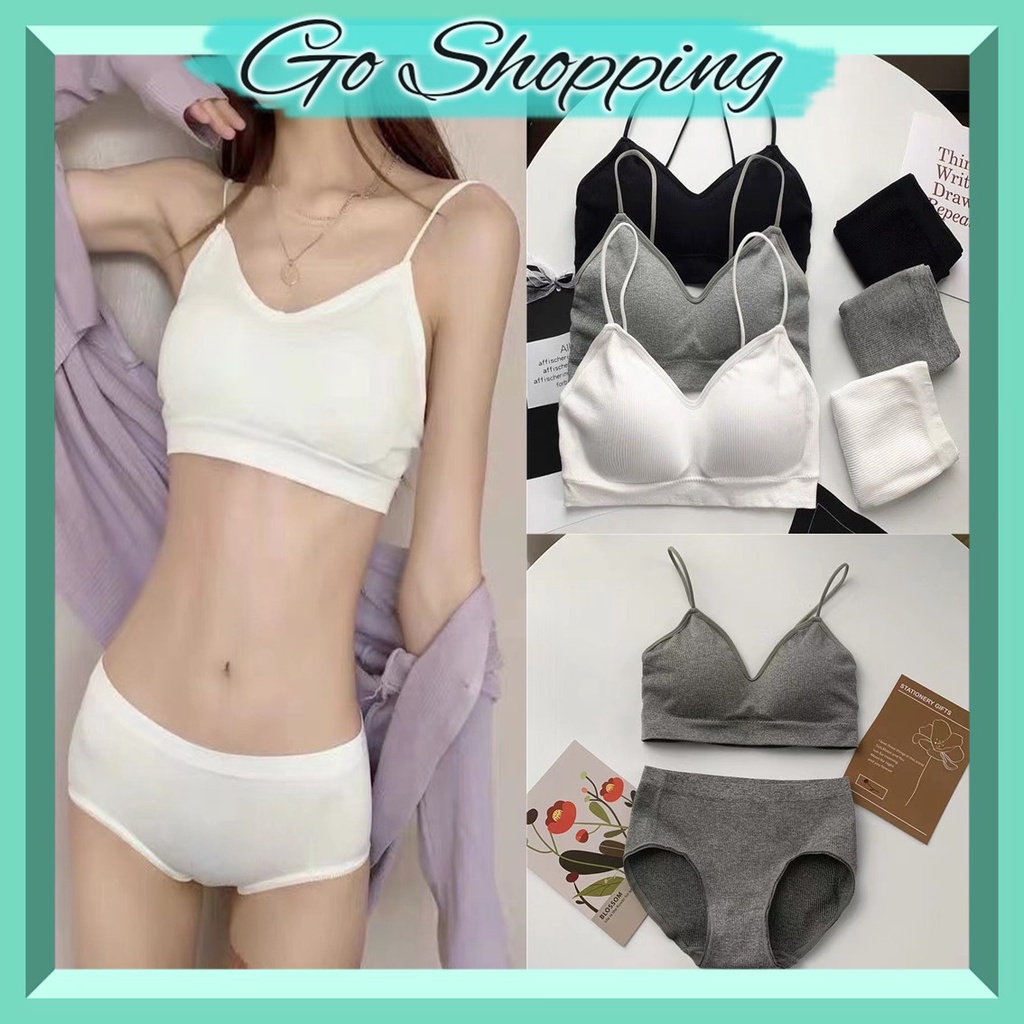 GO! BR668 Bra Set BH+CD Wanita 1 Set Olahraga Pakaian Dalam Wanita Bra bh sport yoga gym lari Wanita