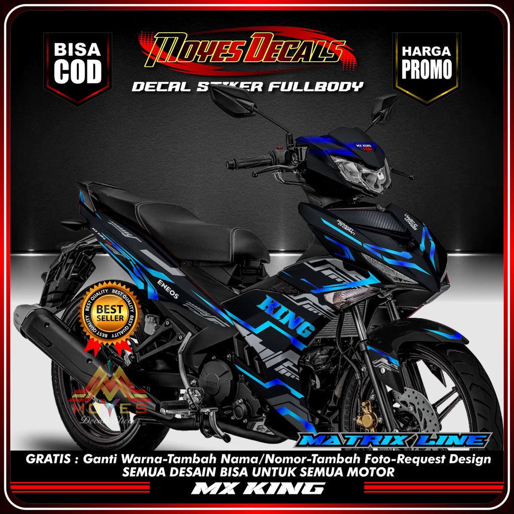 Decal Stiker Mx King 150 Fullbody Variasi Decal Stiker Motor Mx King New 150 Fullbody Motif Matrixli