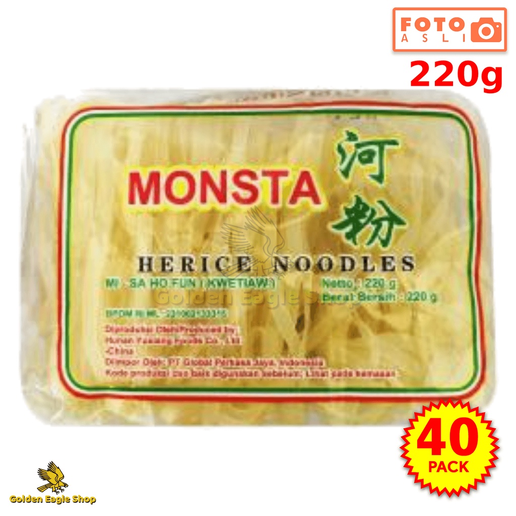 

[ISi 40 Pack] Monsta Herice Noodles Mi Sa Ho Fun Kwetiaw (40 Pack x 220 gr) 220 gr