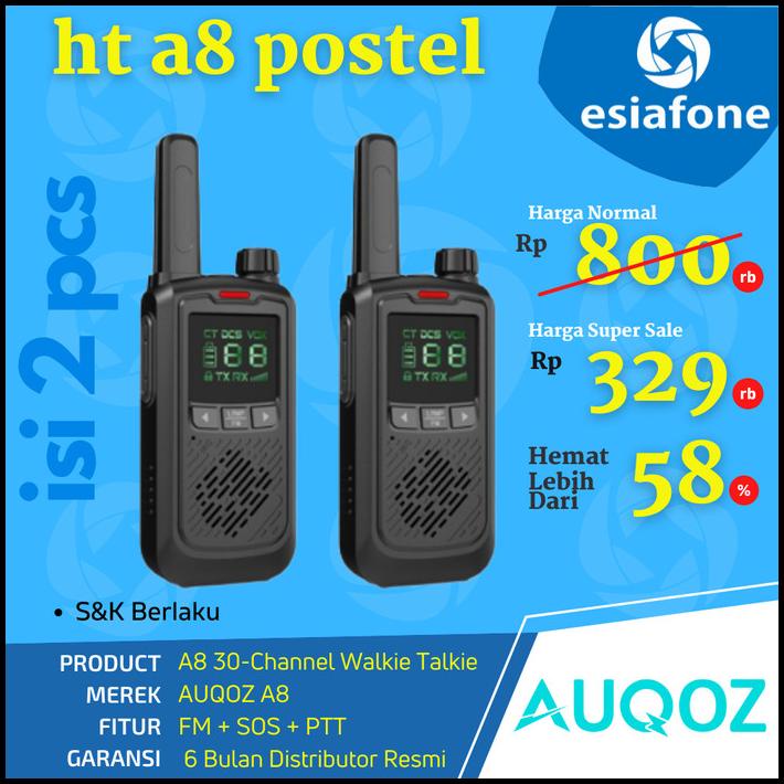 Auqoz A8 Mini Handy Walkie Talkie 99Ch - Ht Uhf 888S Kd-C1+ Fm Radio