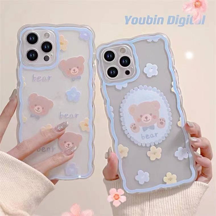 Scase Case Pelindung Handphone Motif Beruang Untuk iPhone 13 / 12 Pro Max / 11 / XS / XR / X / 8 / 7 / 6 / 6s Plus
