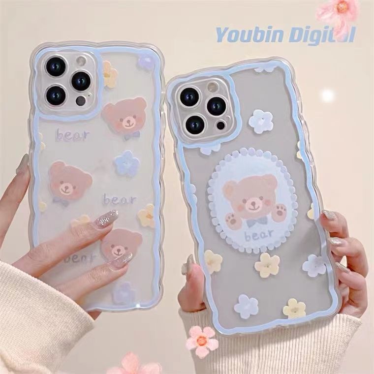 Scase Case Pelindung Handphone Motif Beruang Untuk iPhone 13 / 12 Pro Max / 11 / XS / XR / X / 8 / 7 / 6 / 6s Plus