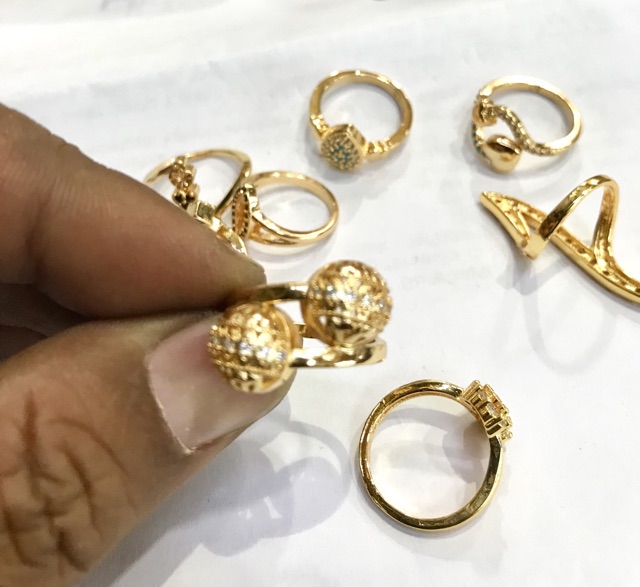 Cincin wanita lapis emas  cincin permata zircone xuping yaxiya replika emas