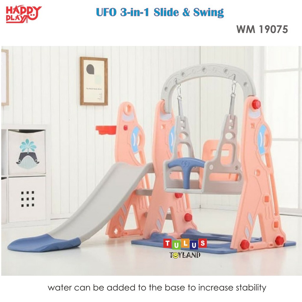 Perosotan Ayunan Murah Happy Play UFO Silde Swing Basketball Mainan Anak WM19075