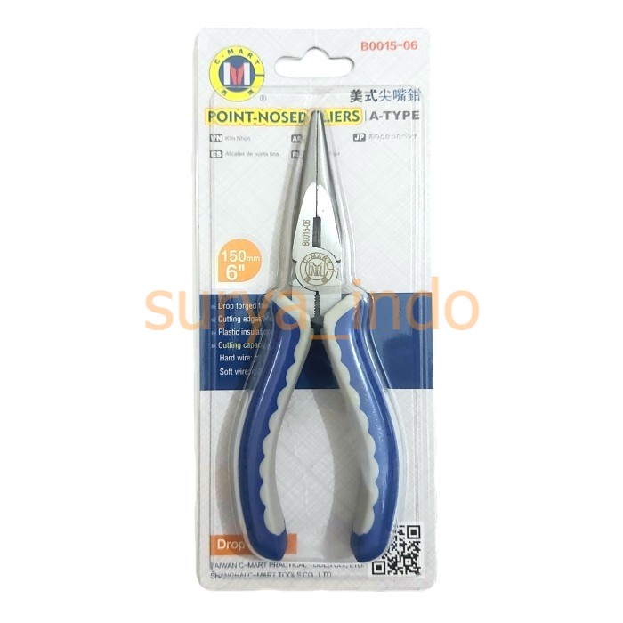 TANG LANCIP 6&quot; (150 MM) C-MART B0015-06 POINT NOSED PLIERS A-TYPE