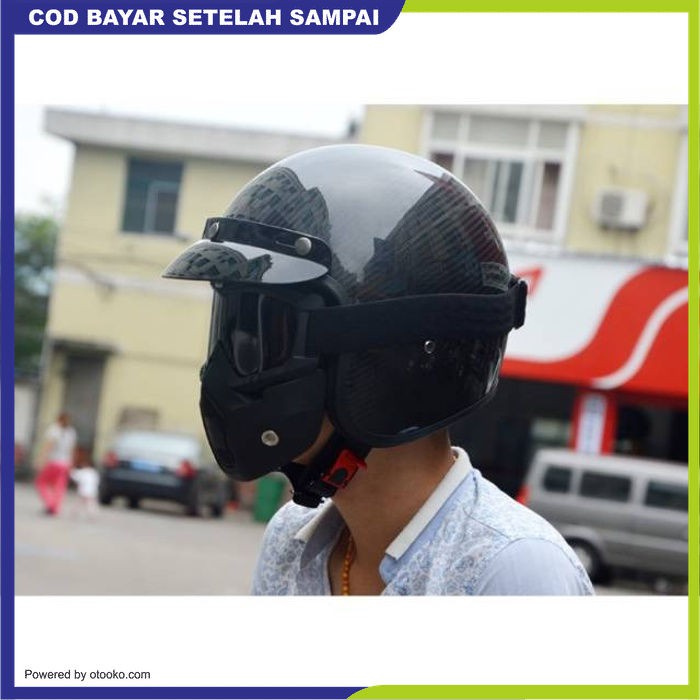 Kacamata Kaca Mata Motor Motocross Cross Kros Goggles Mask Skull Goggle Masker Helm Retro Full Face Helm Helem