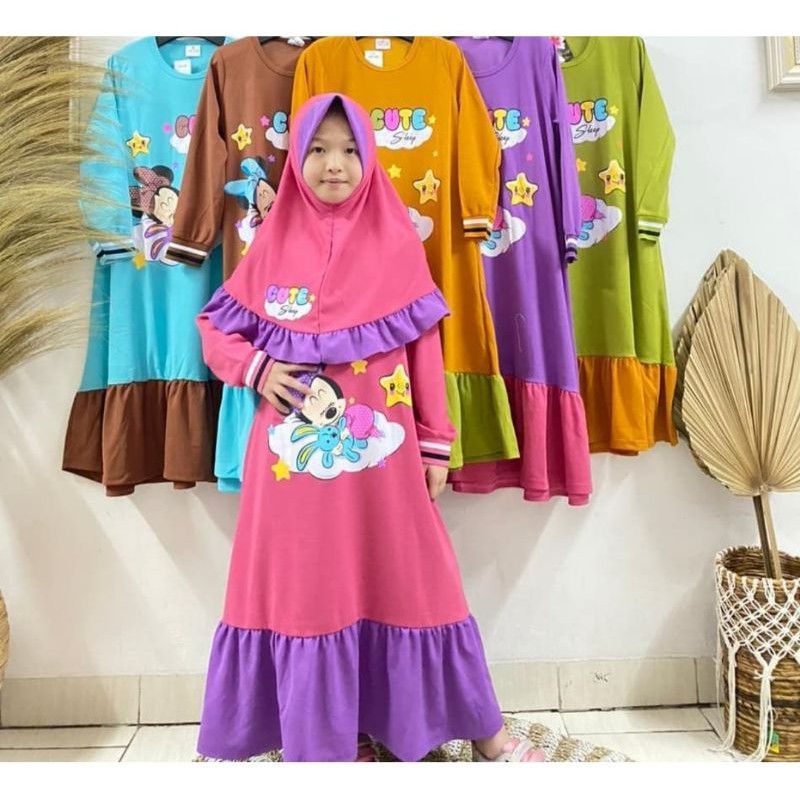 Gamis anak murah Sofia size 7-8 th / dress anak / busana muslim anak perempuan terbaru / set baju muslim anak