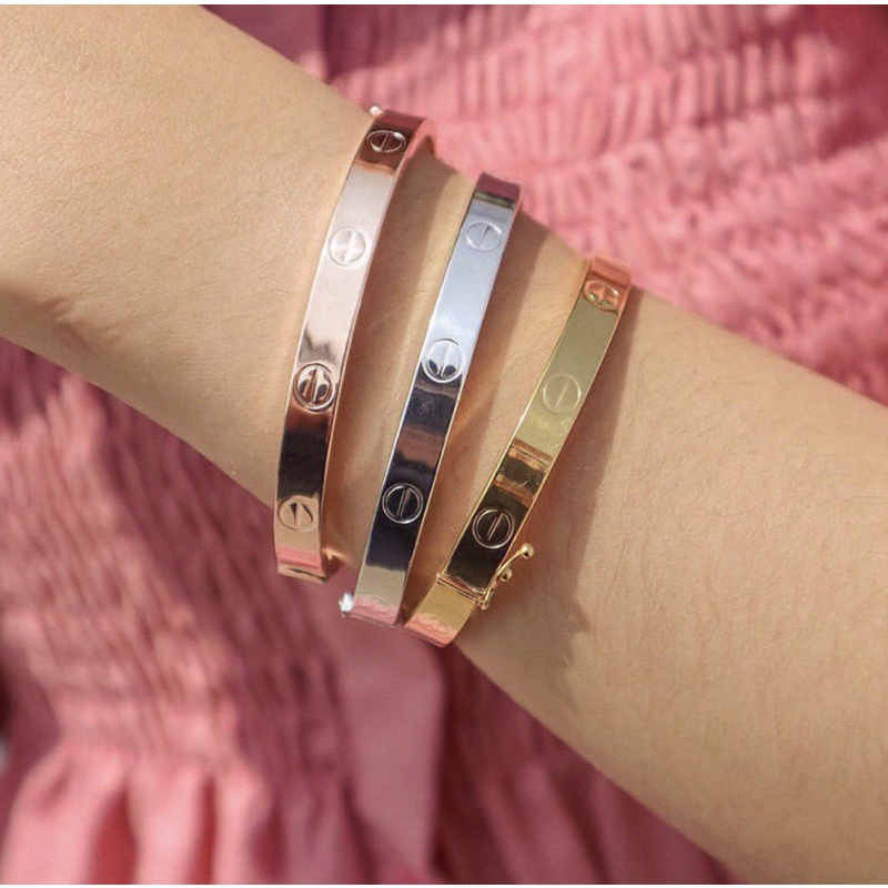 Gelang Cartir Emas Tebal Tipis TERMURAH‼️Rose Gold Emas Kadar 375