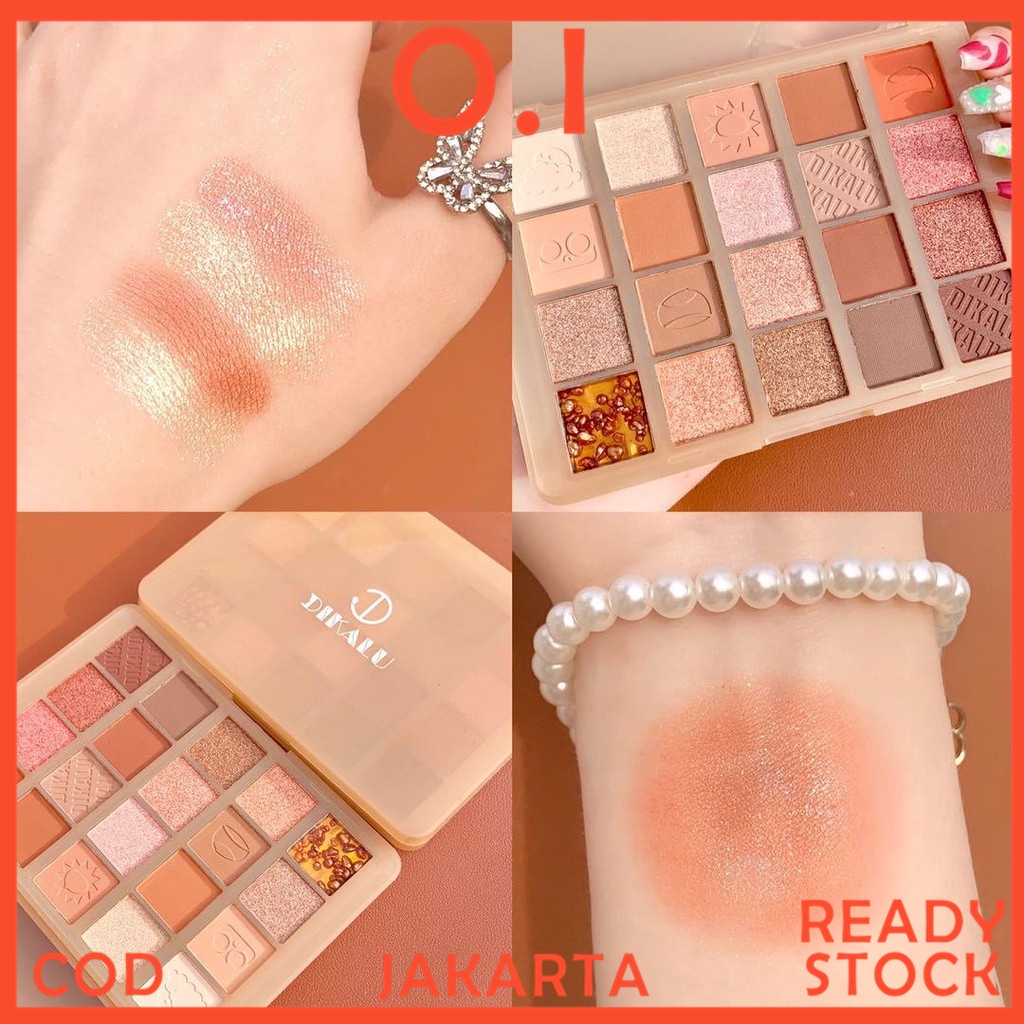 DIKALU Eyeshadow 20 Warna Glitter Matte Kombinasi Tahan Lama JADED-Chestnut
