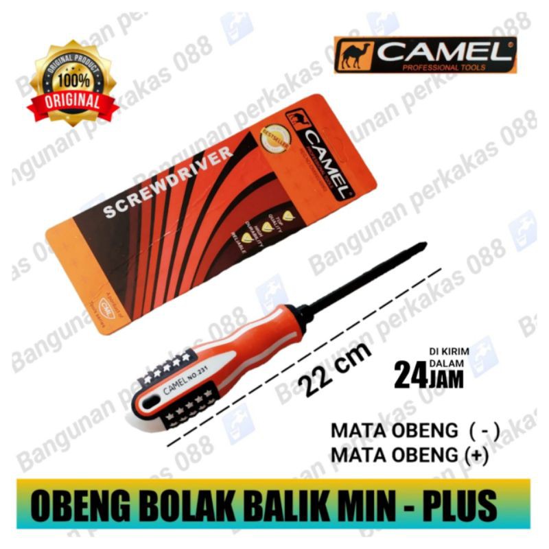 OBENG PLUS MINUS USA BOLAK BALIK GAGANG KARET  4 INCH