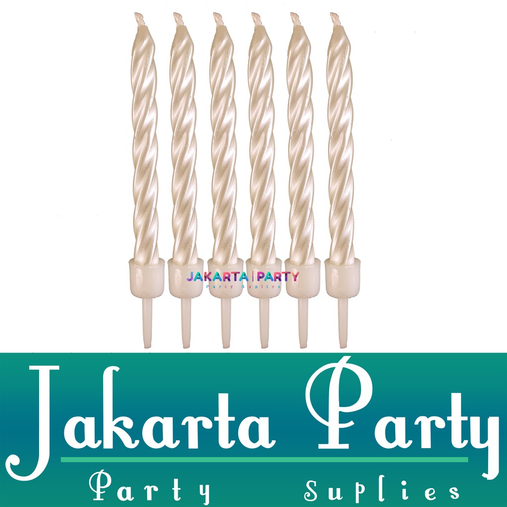 Lilin Ulir Baby White / Lilin Spiral / Lilin Ulang Tahun / Lilin Lucu