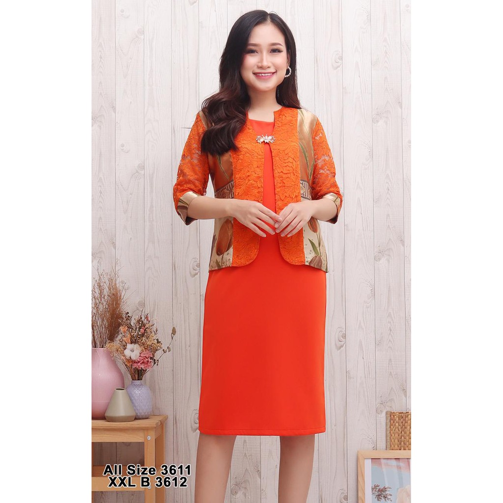 New Pradayanty Dress kombinasi scuba, bahan silky etnik dan brokat