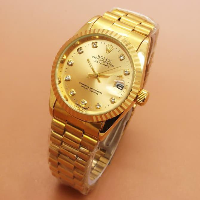 KUALITAS TERBAIK ROLEX OYSTER DIAMOND DATE (FULL GOLD) TERLARIS