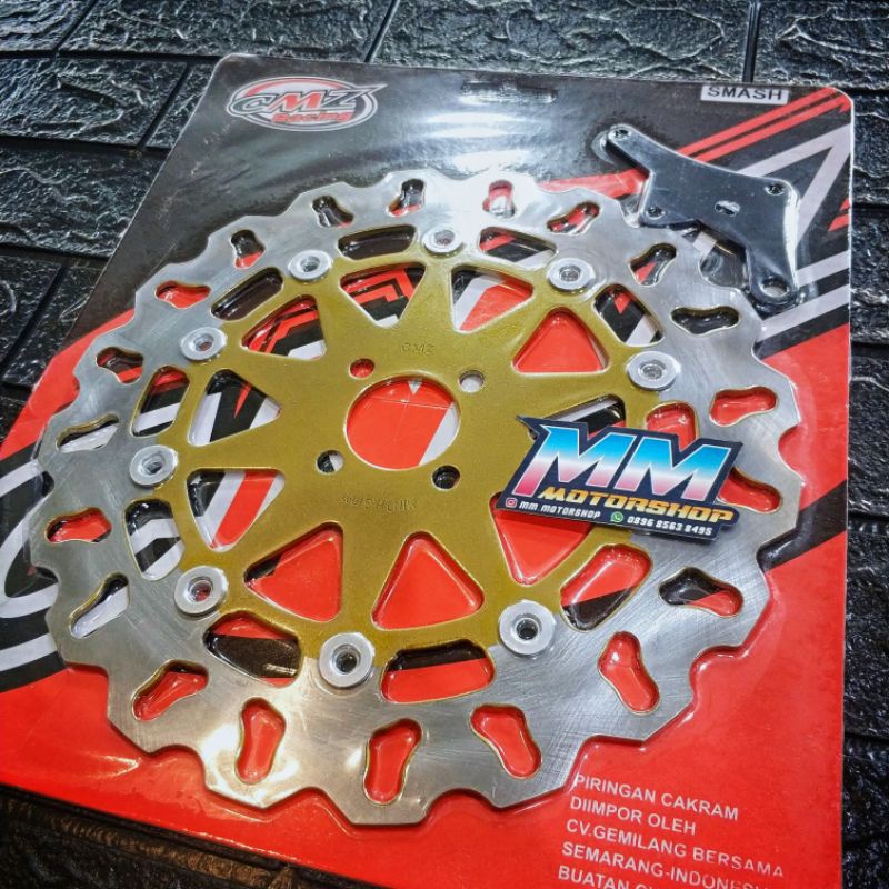 Piringan Cakram Depan Smash Shogun Shogun 125 copy Daytona PSM Lebar 300mm + Braket Pangkon Kaliper