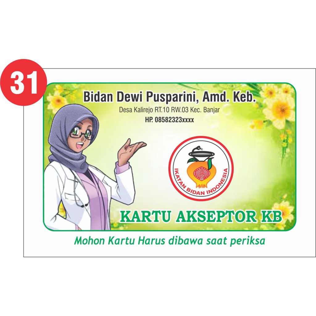 Kartu Akseptor KB Lipat 3 , Kartu KB Lipat 3 (isi 100 lbr)