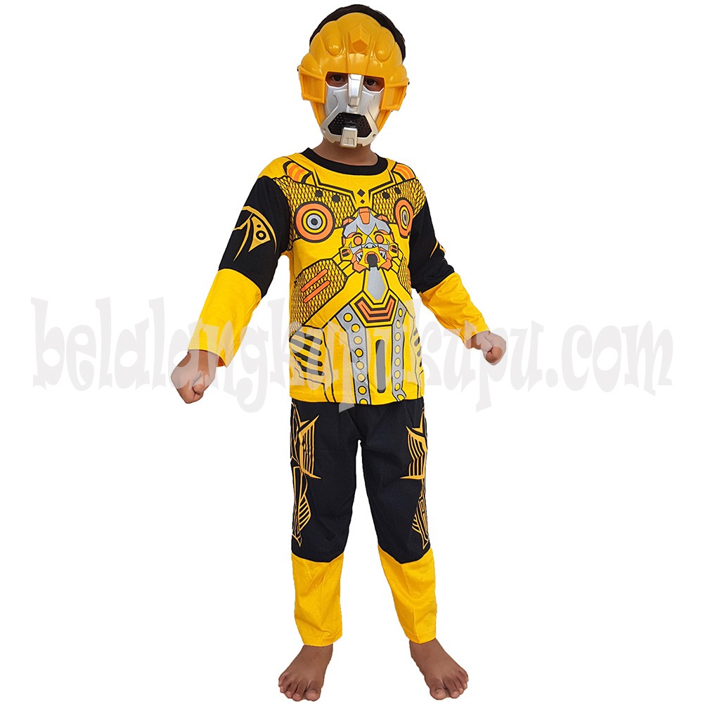 Baju Anak Kostum Topeng Superhero Pahlawan Kuning