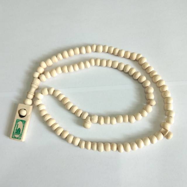 Ecer tasbih Kayu kopi 8,5 mm putih