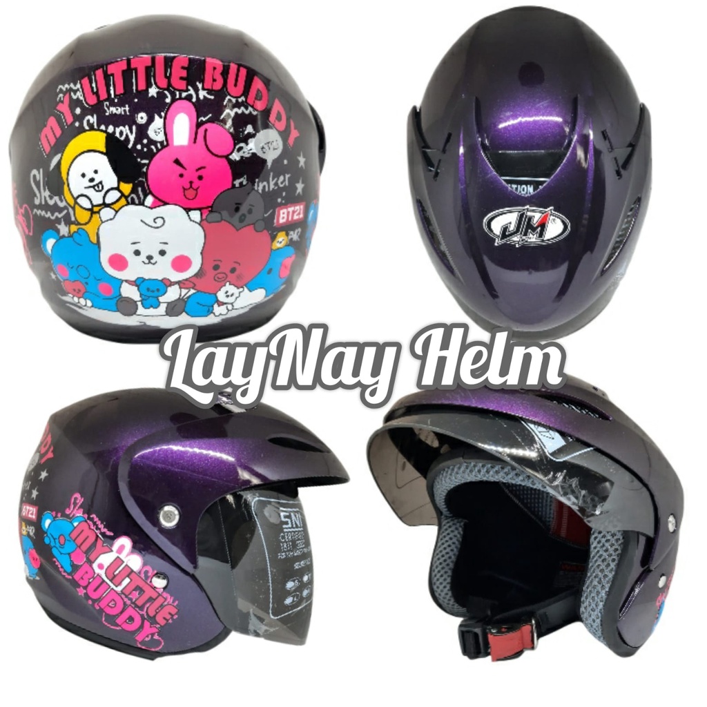 Helm anak cowok PET _ JM usia 4-10th SNI karakter BTS