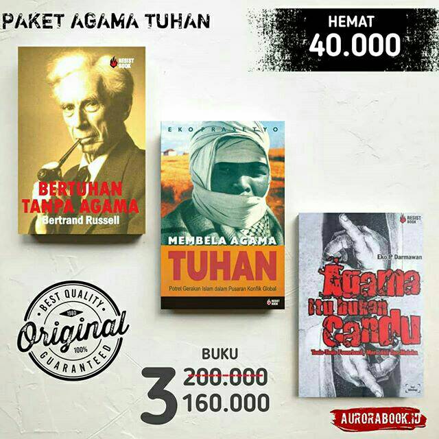 Paket 3 Buku - Bertuhan Tanpa Agama - Membela Agama Tuhan - Agama Itu Bukan Candu