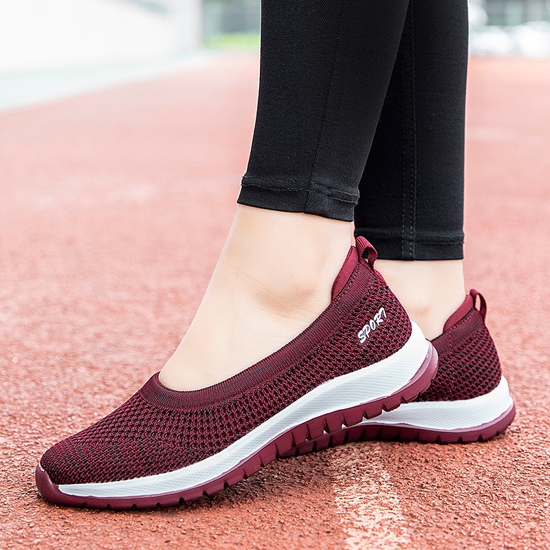 FOKU Sepatu Wanita Santai Sepatu Sneakers Wanita Sepatu Slip On Wanita Terbaru