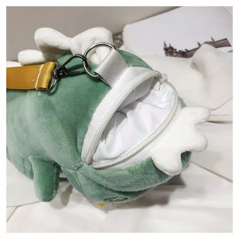 Tas Selempang bahu Wanita Motif Boneka Kartun Dinosaurus Lucu Korea Murah