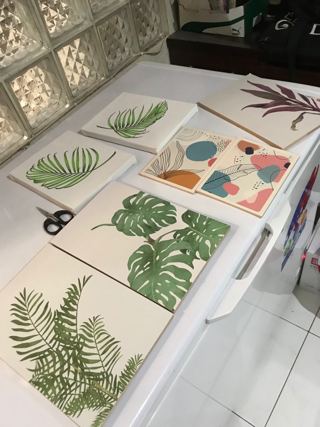 Dekorasi Tropical Daun  Hiasan Dinding Rumah Tropical Poster Kanvas 20x25cm