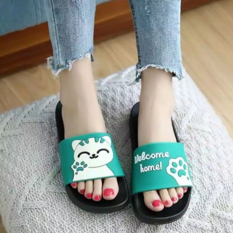Sandal Slip Wanita Sandal Welcome Home
