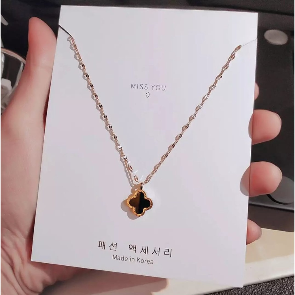 Kalung Titanium Rantai Rose Gold Liontin Bulgari Rose Gold / Accesories Fashion Titanium Asli Anti Luntur / Kalung Lapis Emas 18K / Terbaru