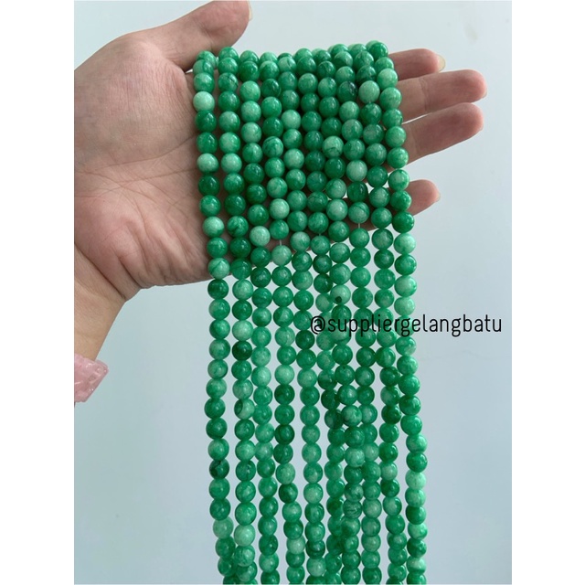 bahan batu giok taiwan 8mm renceng kalung gelang akik imperial hijau bahan kalung gelang anting strap mask kerajinan tangan craft citayam fashion week etink vintage elegan bali manik crystal